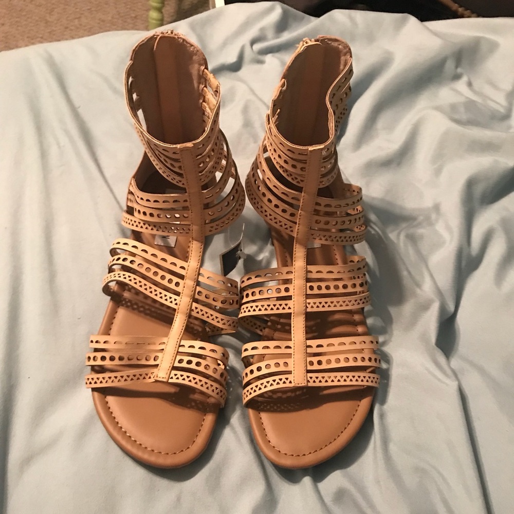 Aztec boho brown sandals